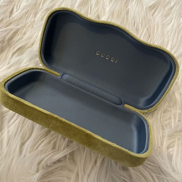 Gucci Accessories - Gucci Sunglasses Eyeglasses Case LIME GREEN Velvet Hard Clamshell 6.75" x 3.25"
